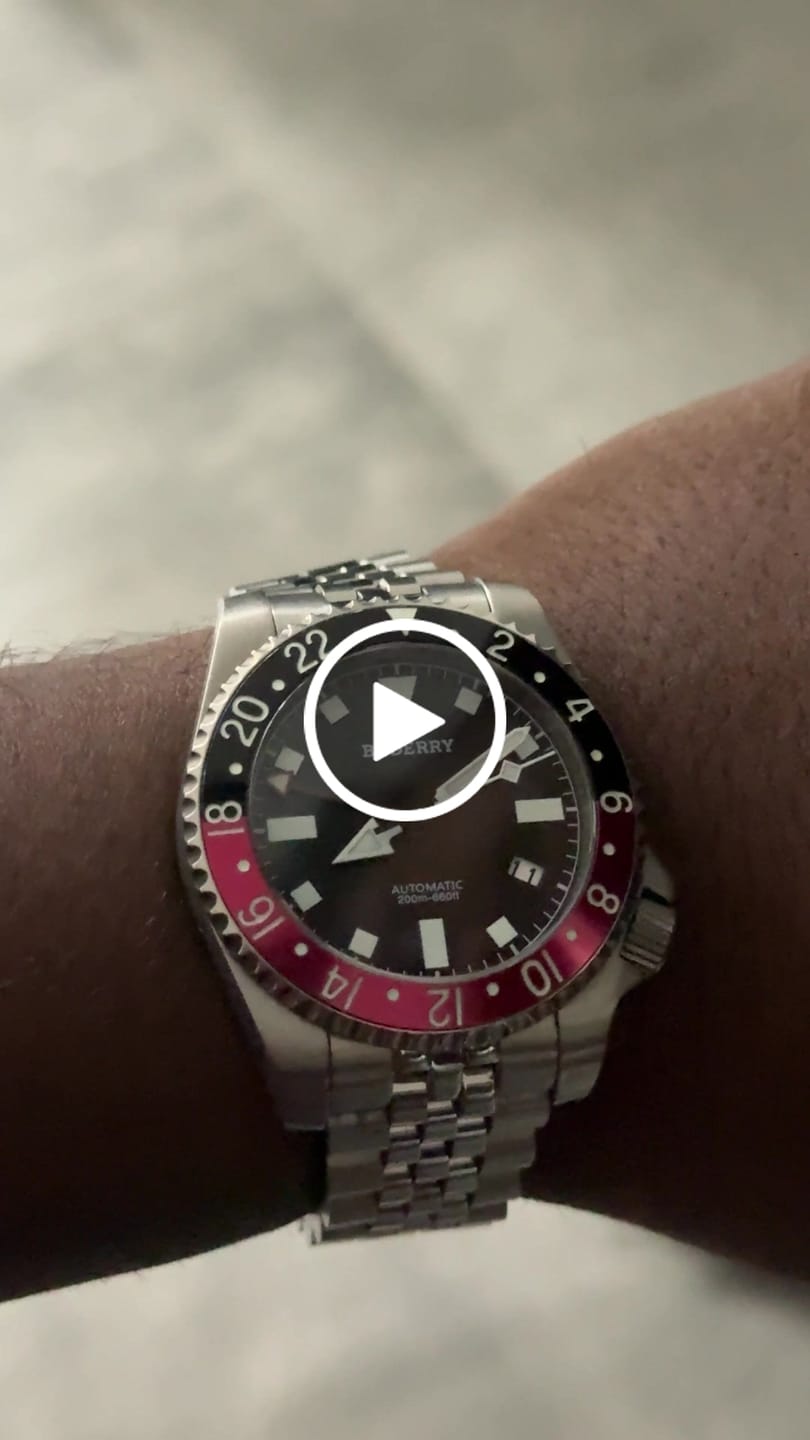 Customer video review of ADMIRAL GMT - 200M Waterproof Titanium Automatic Diver Watch | Black