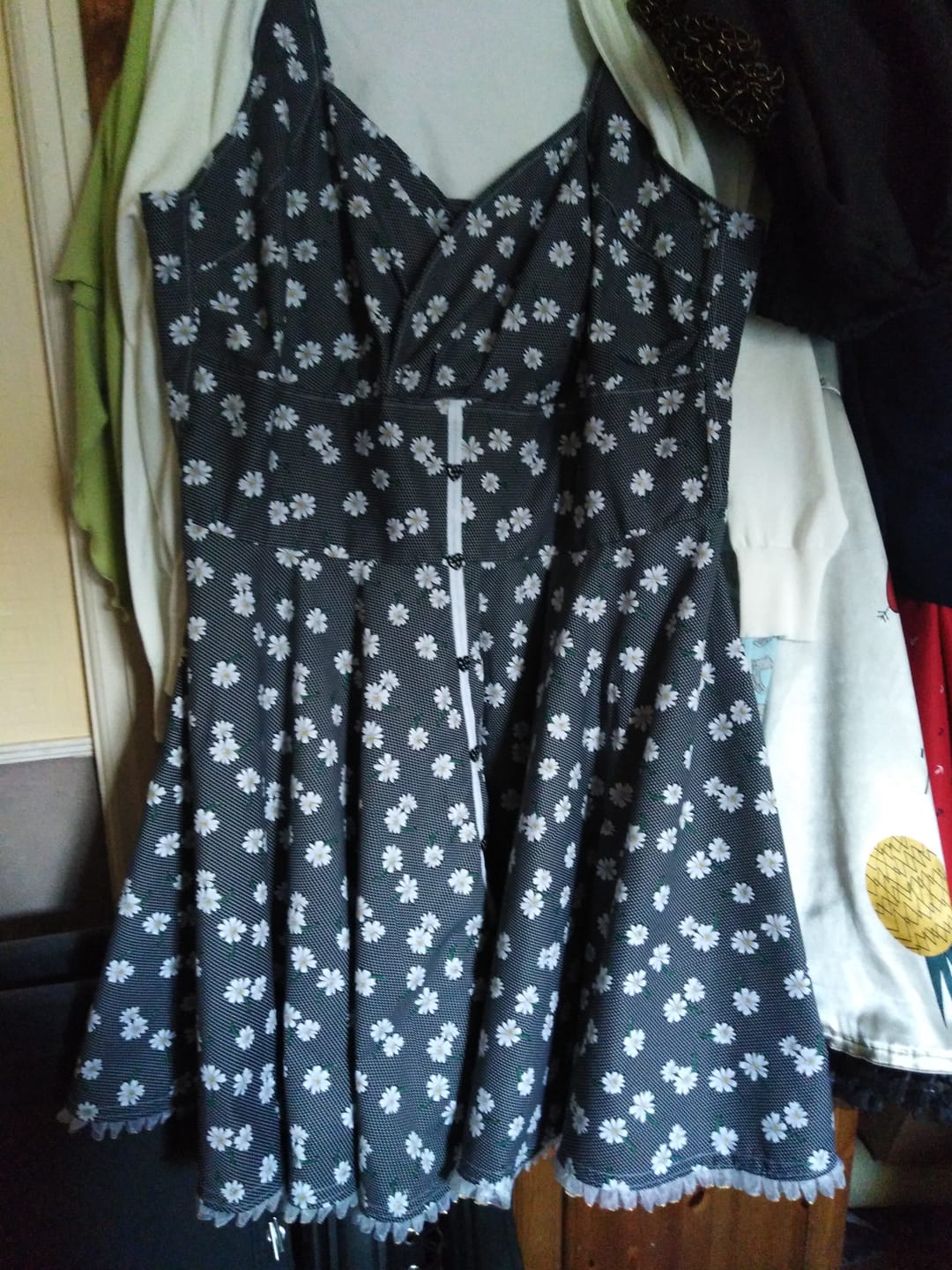 Customer photo review of White Flowers and Polka Dots Polycotton Fabric