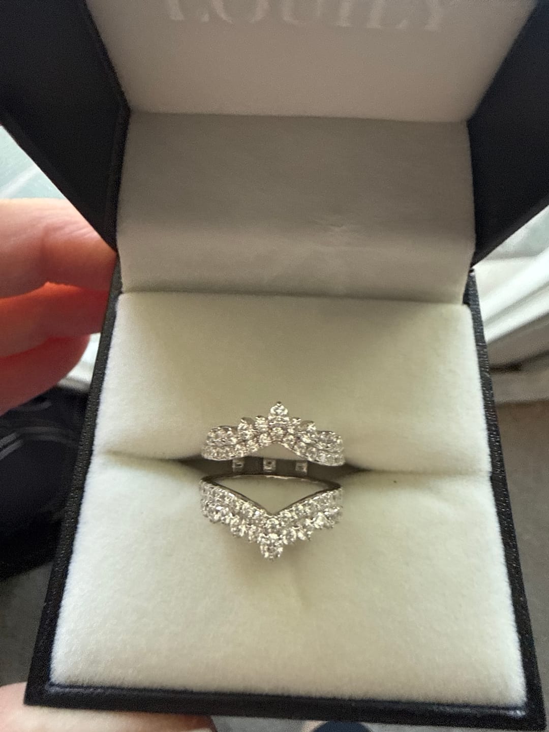 Customer photo review of S925 Pavé Full Eternity Enhancer White/Yellow Gold Wedding Band