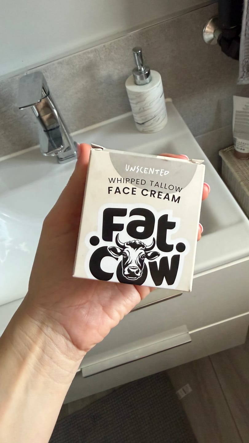 Customer photo review of Whipped Grass-Fed Tallow Face Cream | With Sweet Almond Oil