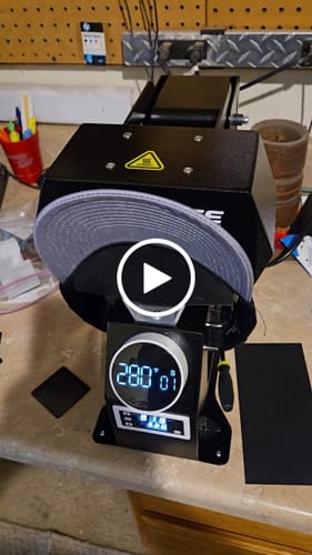 Customer video review of DuoForge Automatic Dual-Heat platen Cap Heat Press