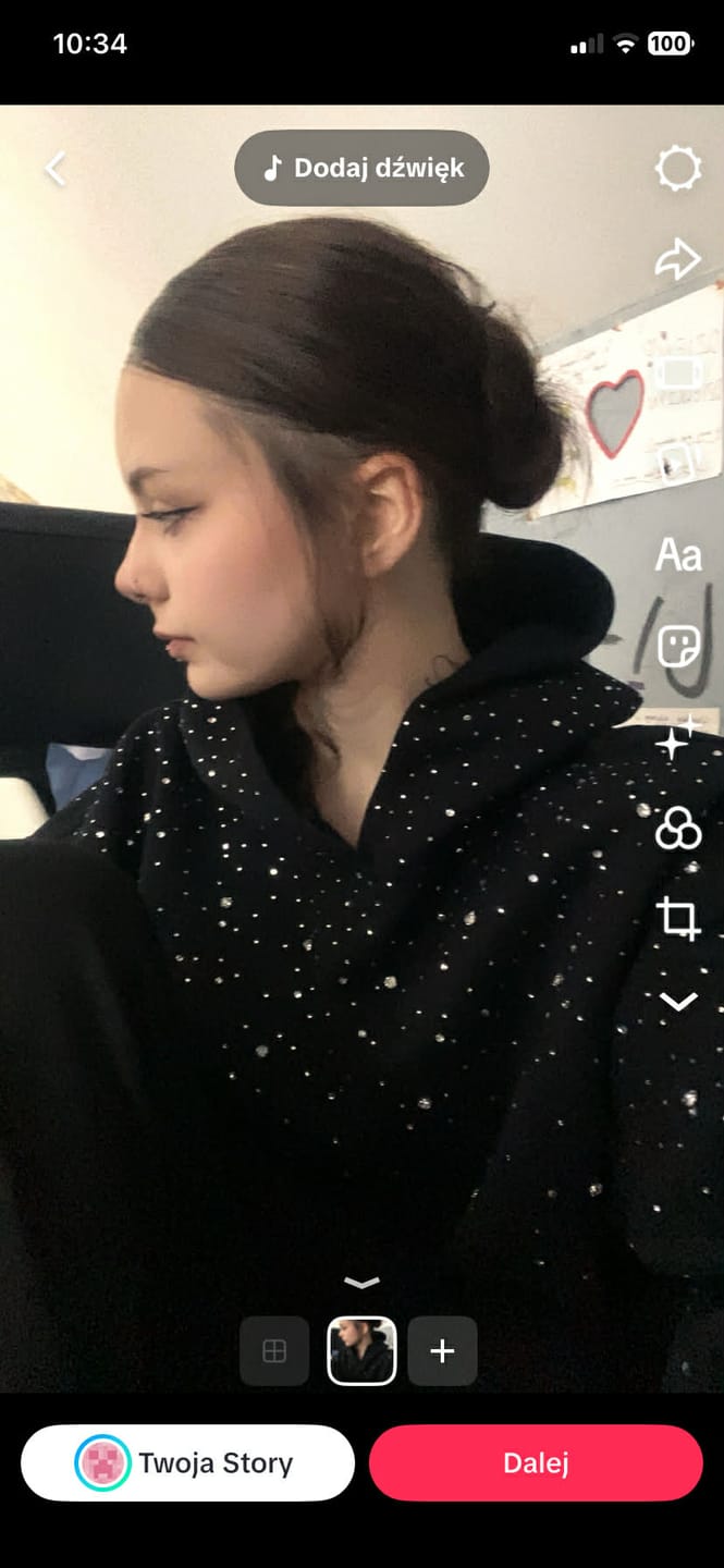 Customer photo review of Aelfric Eden Rhinestone Pullover Hoodie