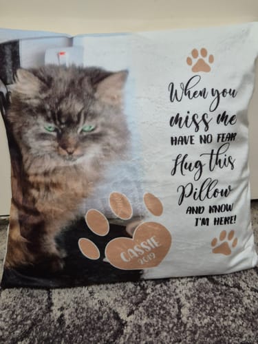 Customer photo review of When you miss me - Personalised Pillow