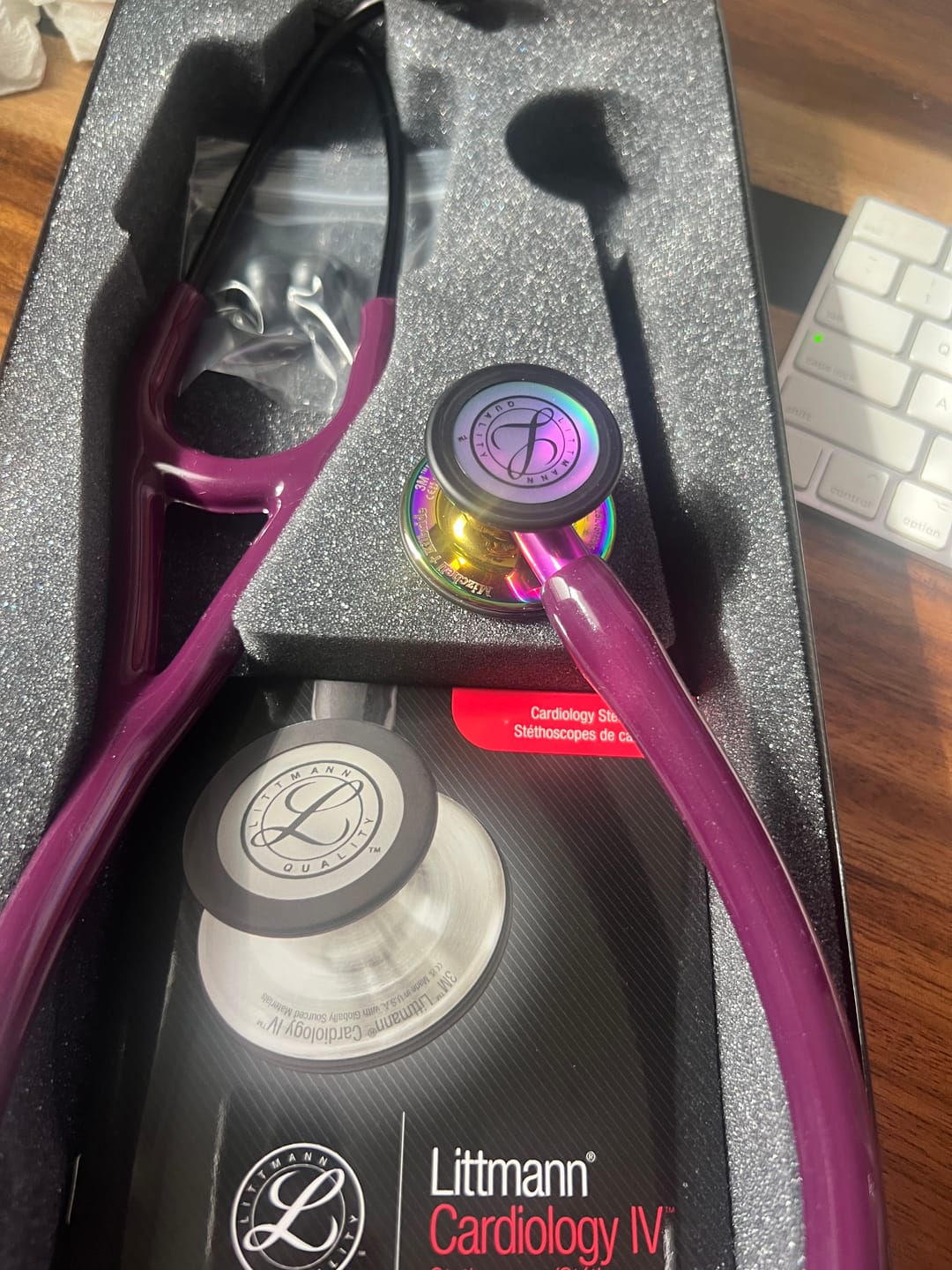 Customer photo review of Littmann Cardiology IV Diagnostic Stethoscope: Polished Rainbow & Plum - Violet Stem 6239