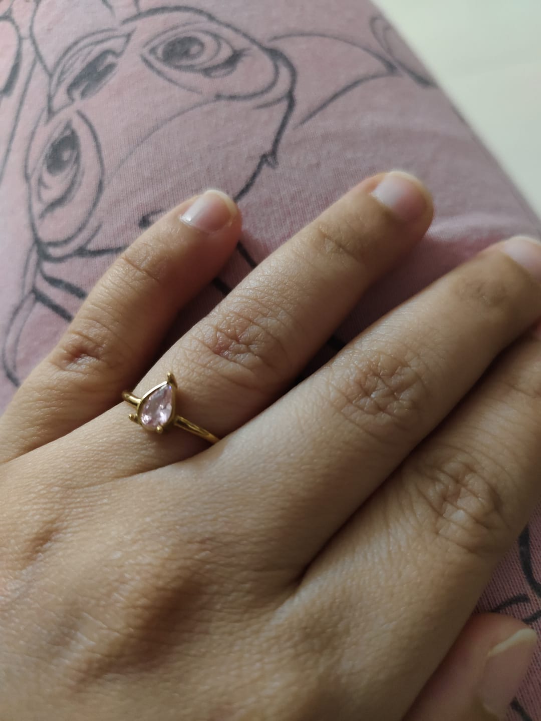 Customer photo review of Droplet Blush Ring
