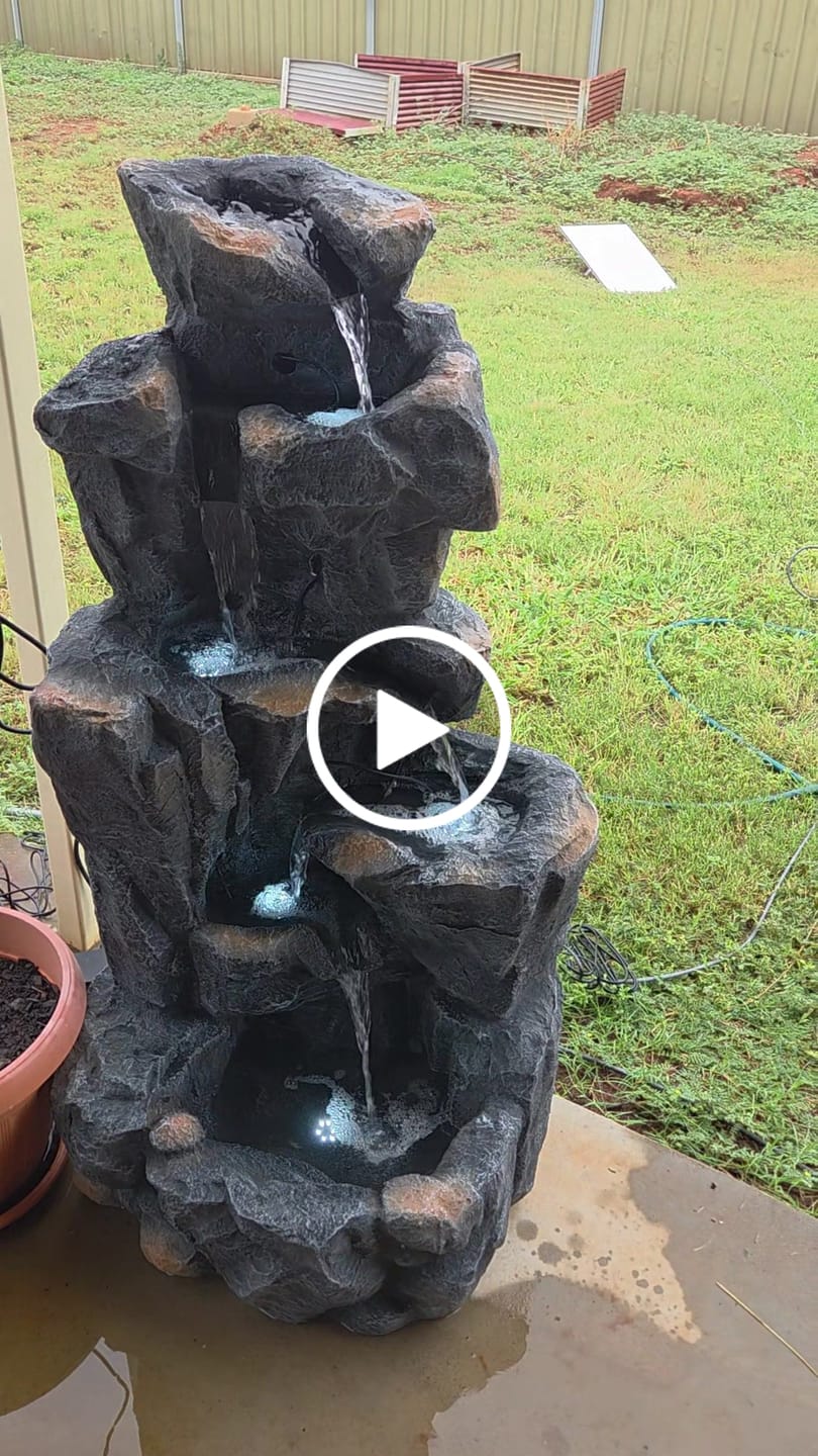 Customer video review of Edessa Waterfalls 6-Tier Rock Fountain - Spectacular 108cm