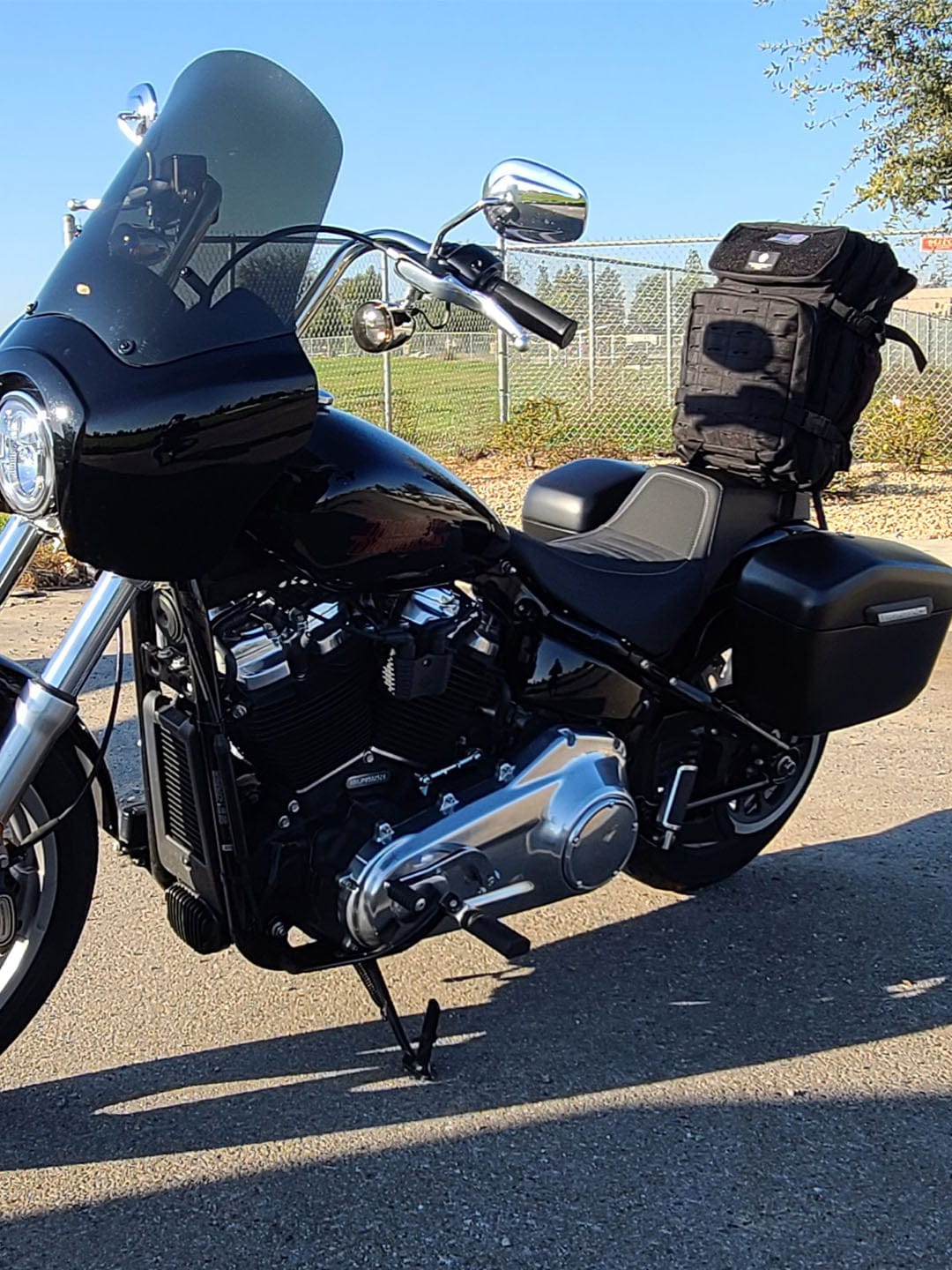 Customer photo review of 45L - Tactical XL Motorcycle Sissy Bar Backpack for Harley Davidson