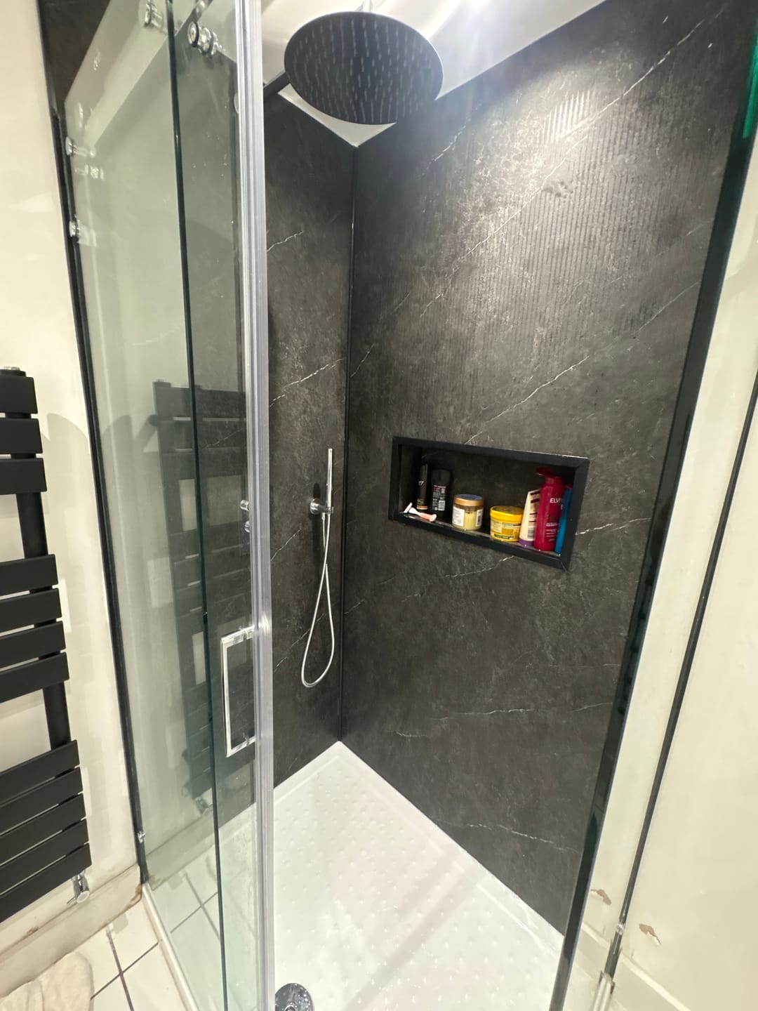 Customer photo review of 10mm Pietra Marble Ultra Matt Shower Panel 1M x 2.4M