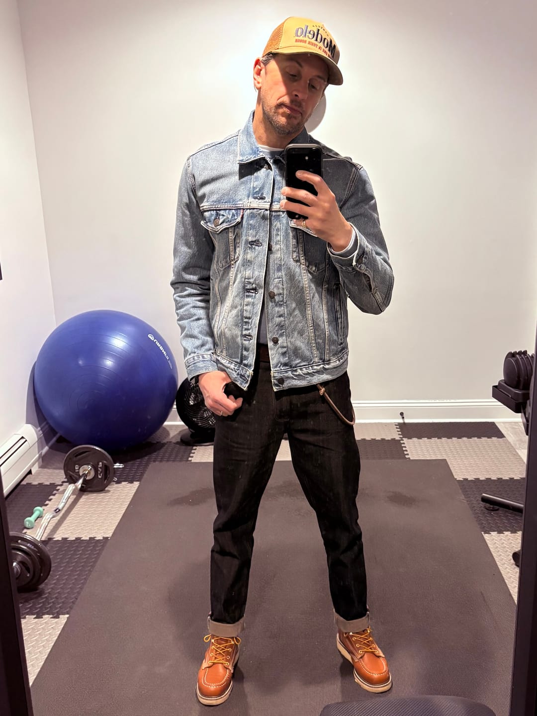 Customer photo review of Double Red Selvedge 13.8oz Tapered Jeans