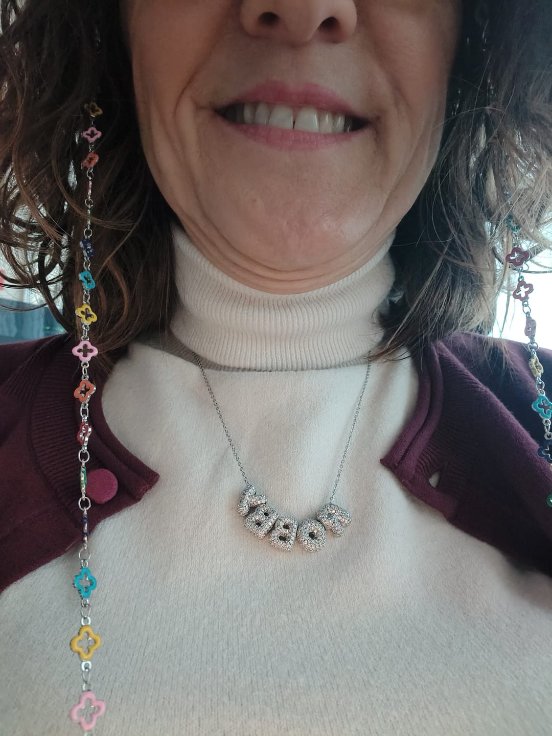 Customer photo review of Collana con Lettere Zirconate -  Shine Identity