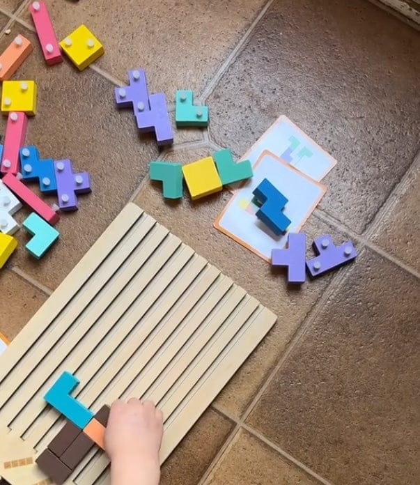Customer photo review of Montessori Wooden Colorful Tetris Children's Toy