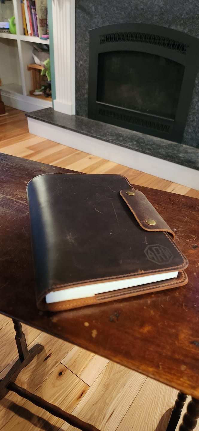 Customer photo review of 2026 Leather Planner, Company Gift, Personalized & Refillable Journal with Leather Cover and Pen