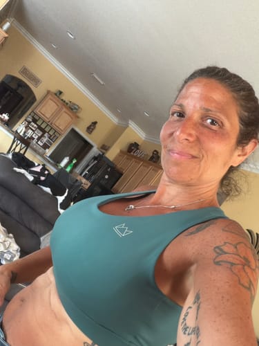 Customer photo review of Vivid Criss-Cross Sports Bra