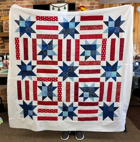 Customer photo review of Red, White, and Cute  Precut Sew-Ready Quilt Kit