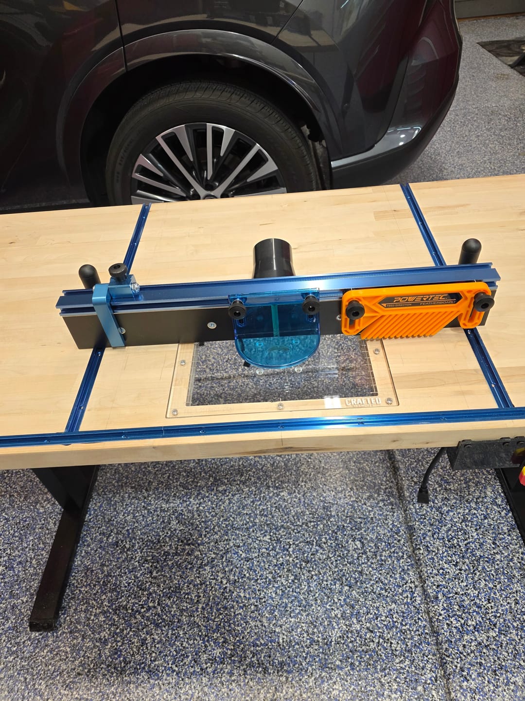 Customer photo review of Ridgid (R2400/R2401/R24012/R860443B/R860444B) Palm/Trim Router Table Plate