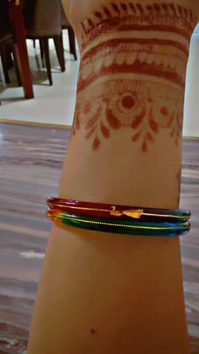 Customer photo review of "Mayur A Colorful Peacock Style!" - 916 22k Gold Bangles (Multicolour)