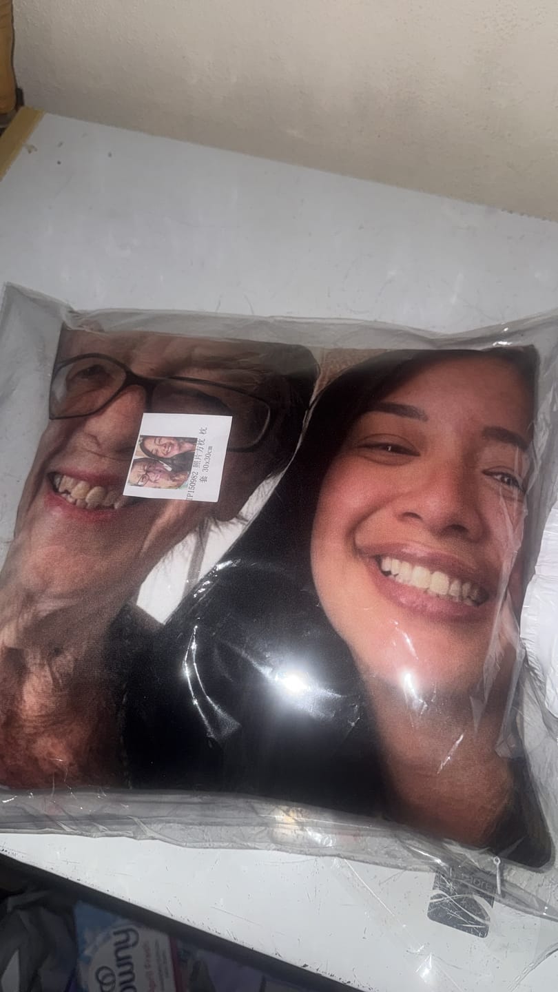 Customer photo review of Custom Photo Pillow with Your Dog Photos, Print Pet Photo on Pillow