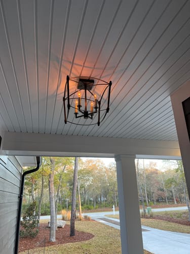 Customer photo review of 4-light French Antique Candle Style Lantern Semi Flush