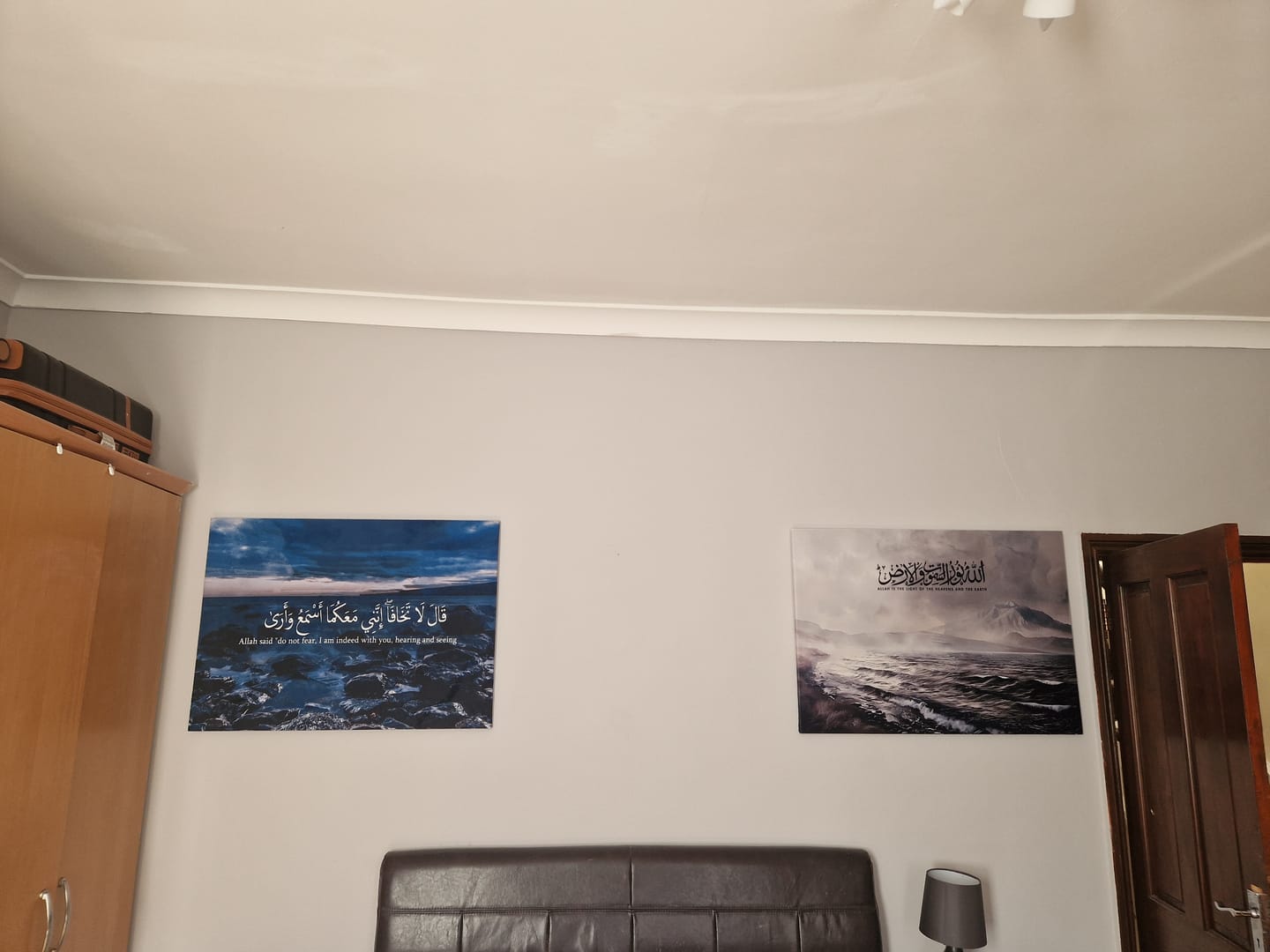 Customer photo review of The Creator's Verse – Land, Sea & Sky Canvas