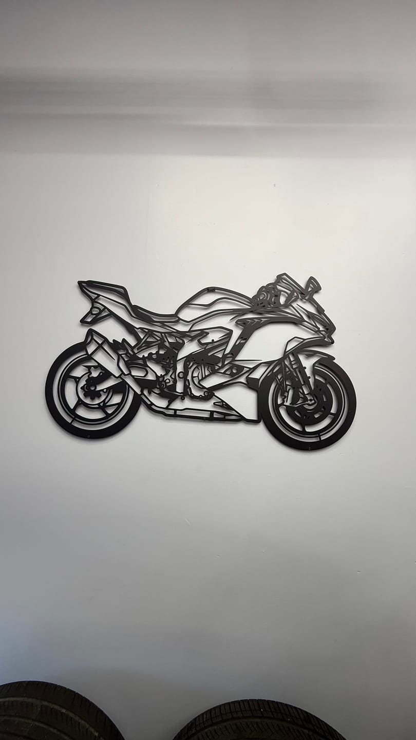 Customer photo review of Your Personalized Motorcycle Metal Wall Art - MT1114