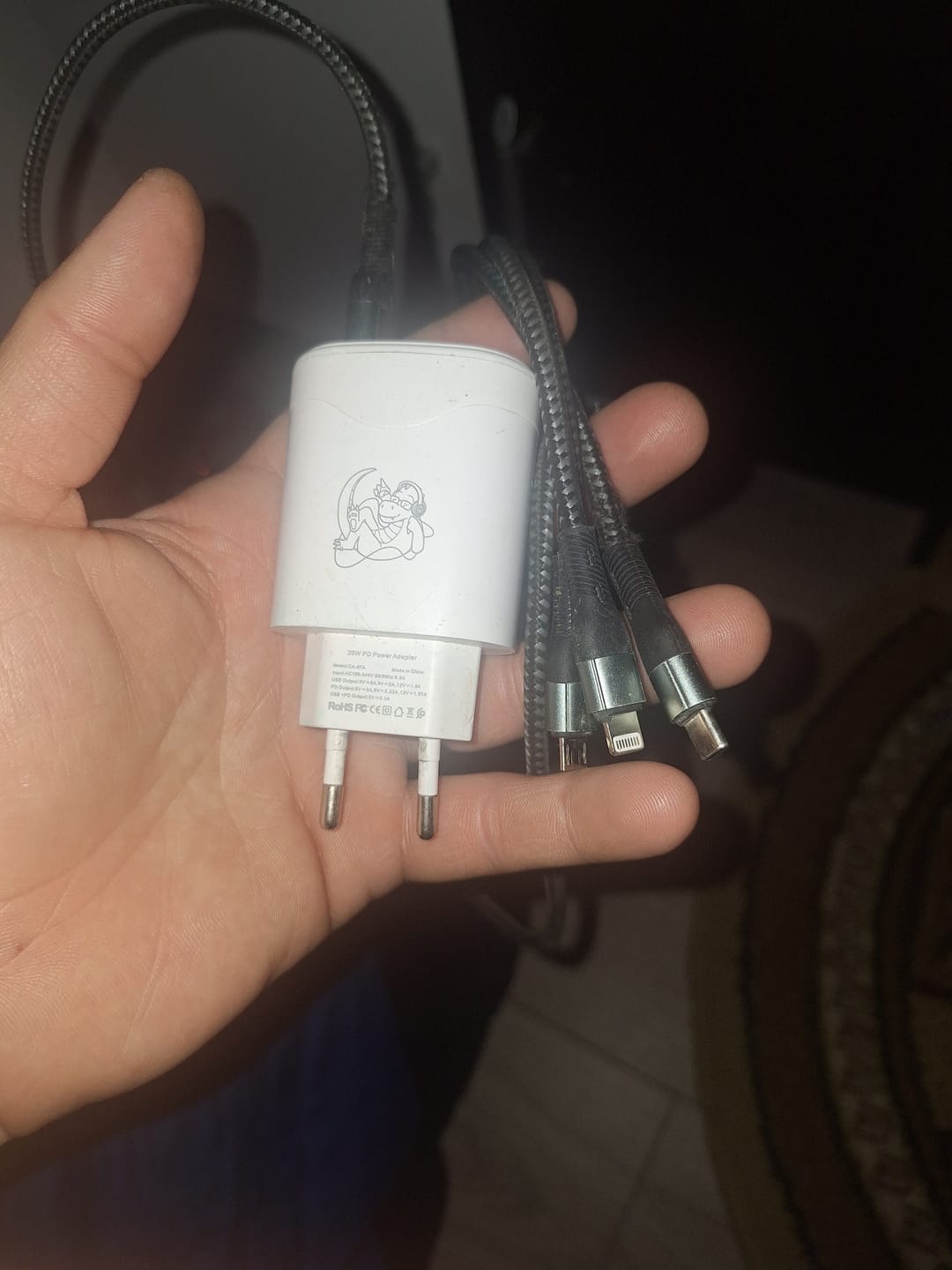 Customer photo review of Cablu de date si incarcare Rapida Timebox, 3 in 1, 120W, Nailon, USB, Albastru