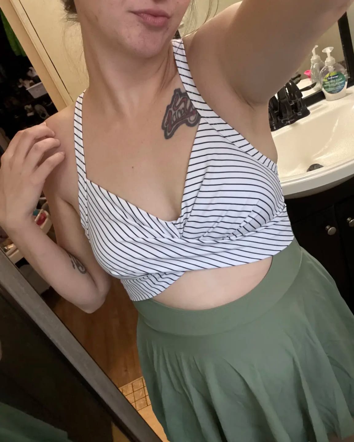 Customer photo review of High Waist Cutout One Piece  Tummy Control Swimdress