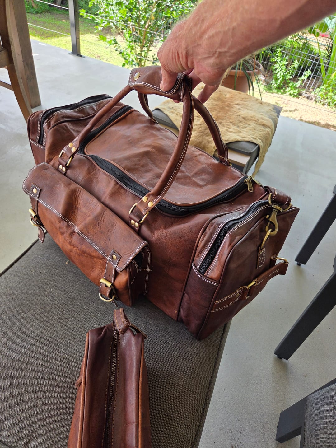 Customer photo review of Traveler Weekender Duffle Bag + FREE Toiletry Bag