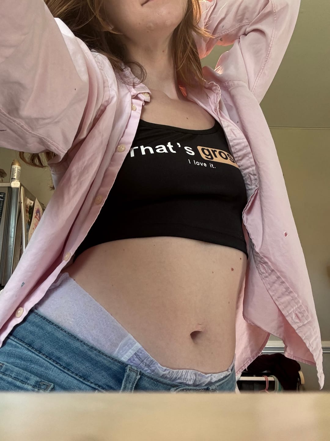 Customer photo review of 'That's Gross' Black Crop Top - Black / M