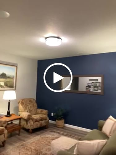 Customer video review of Black Round Frosted Crackled Glass Flush Mount Light