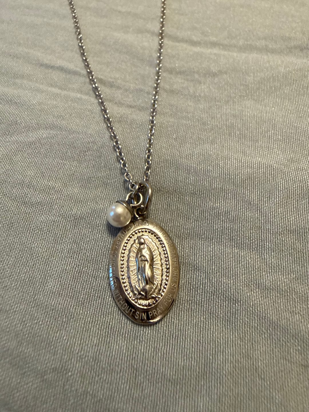 Customer photo review of Miraculous Medal Necklace
