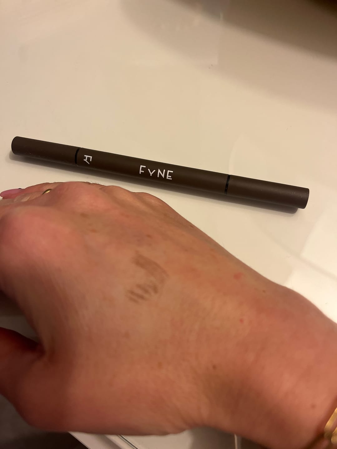 Customer photo review of Fyne Strokes Brow Pen.