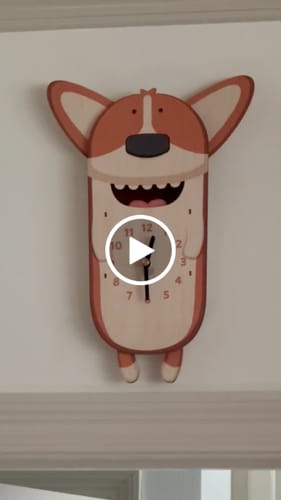Customer video review of Butters the Corgi Pendulum Clock