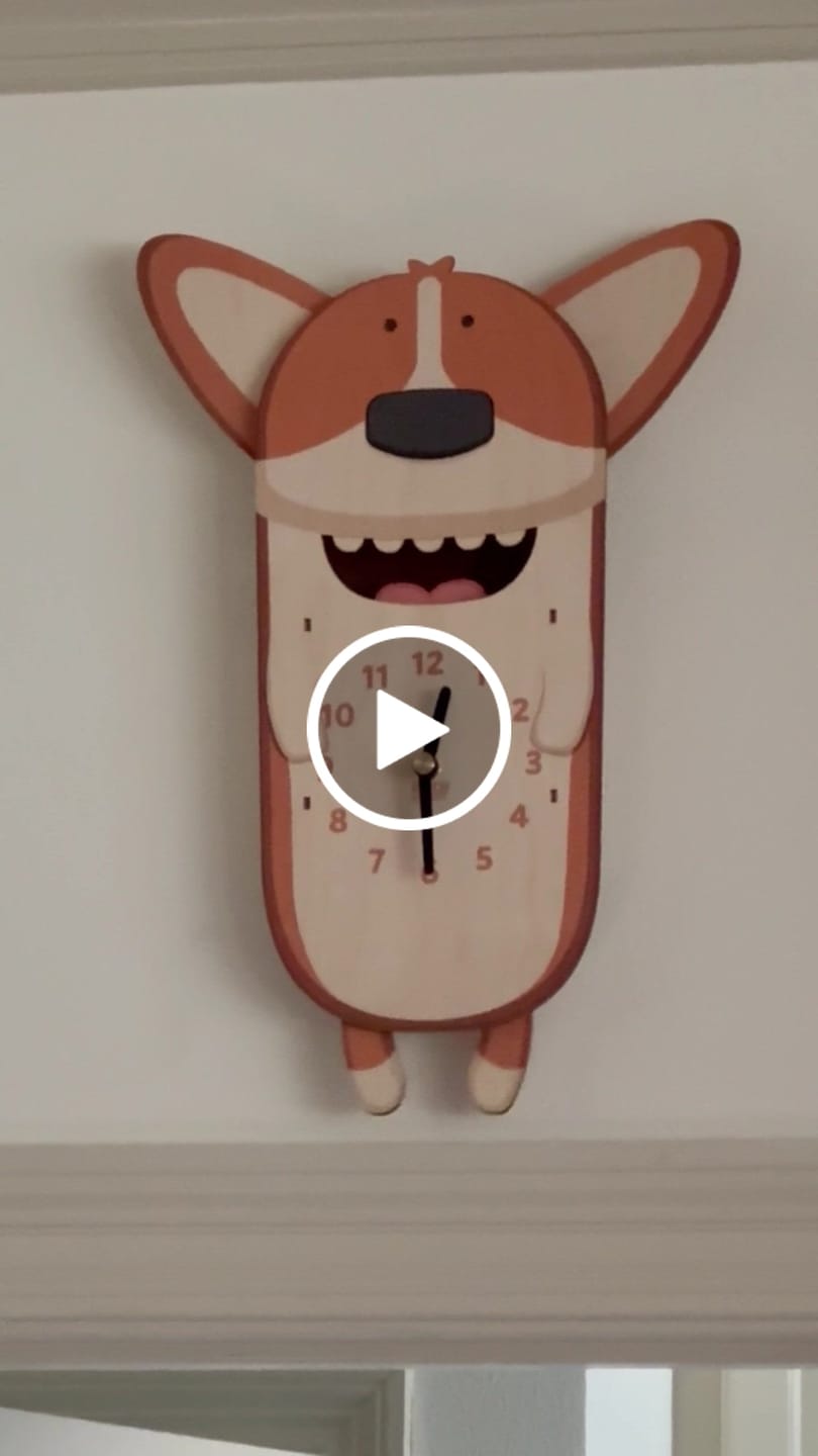 Customer video review of Butters the Corgi Pendulum Clock
