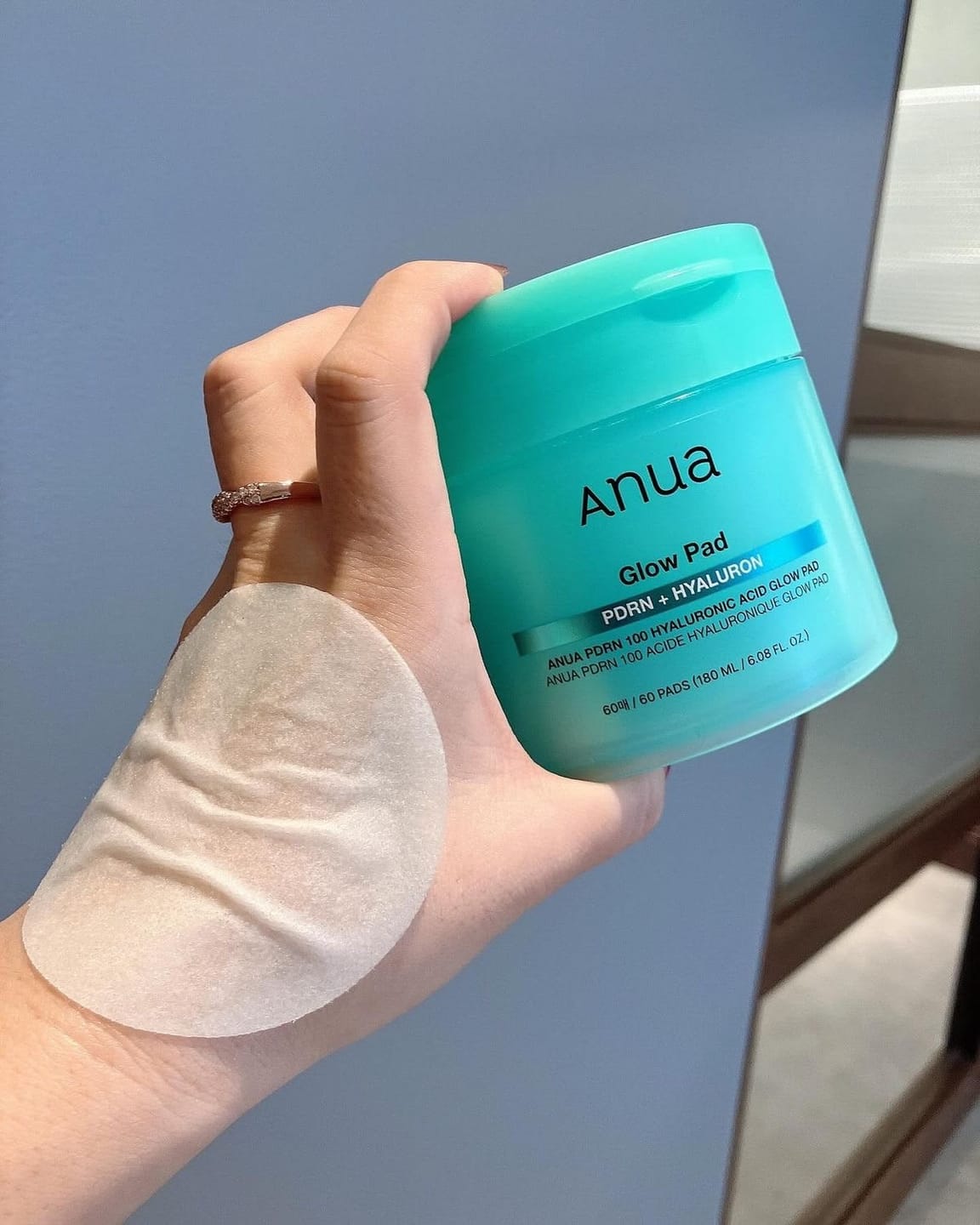 Customer photo review of Divpusēji ar toniku piesūcināti spilventiņi Anua PDRN Hyaluronic Acid Glow Pad