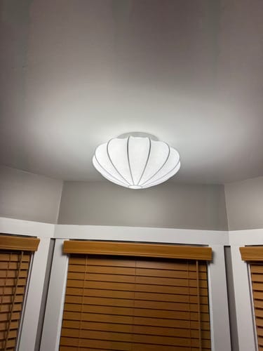 Customer photo review of Mid-Century Modern White Flush Mount Light
