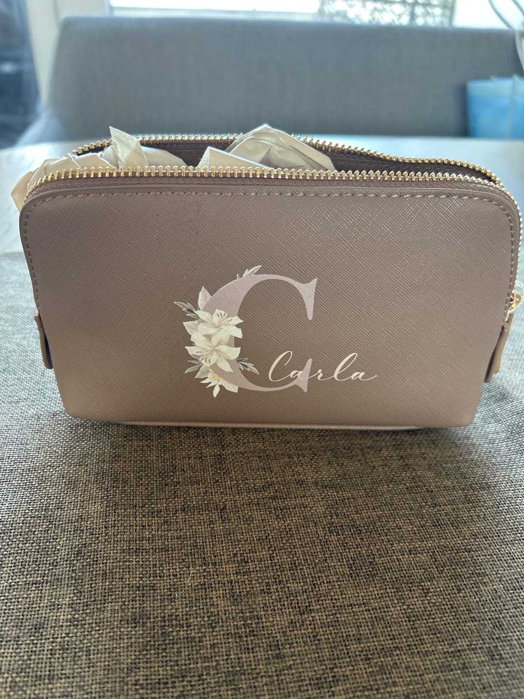 Customer photo review of Deine Initiale - Individuelle PU Kosmetiktasche