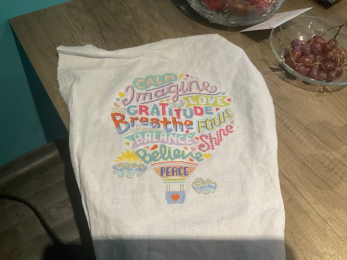 Customer photo review of Positivity Lifts - Cross Stitch Kit