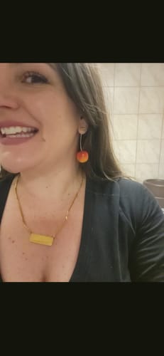 Customer photo review of LUXIIVA® CHERRY EARRINGS(Ready to Ship)