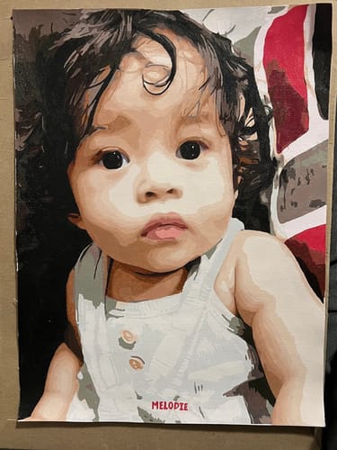 Customer photo review of Custom Paint By Numbers - Personalized Portraits Art