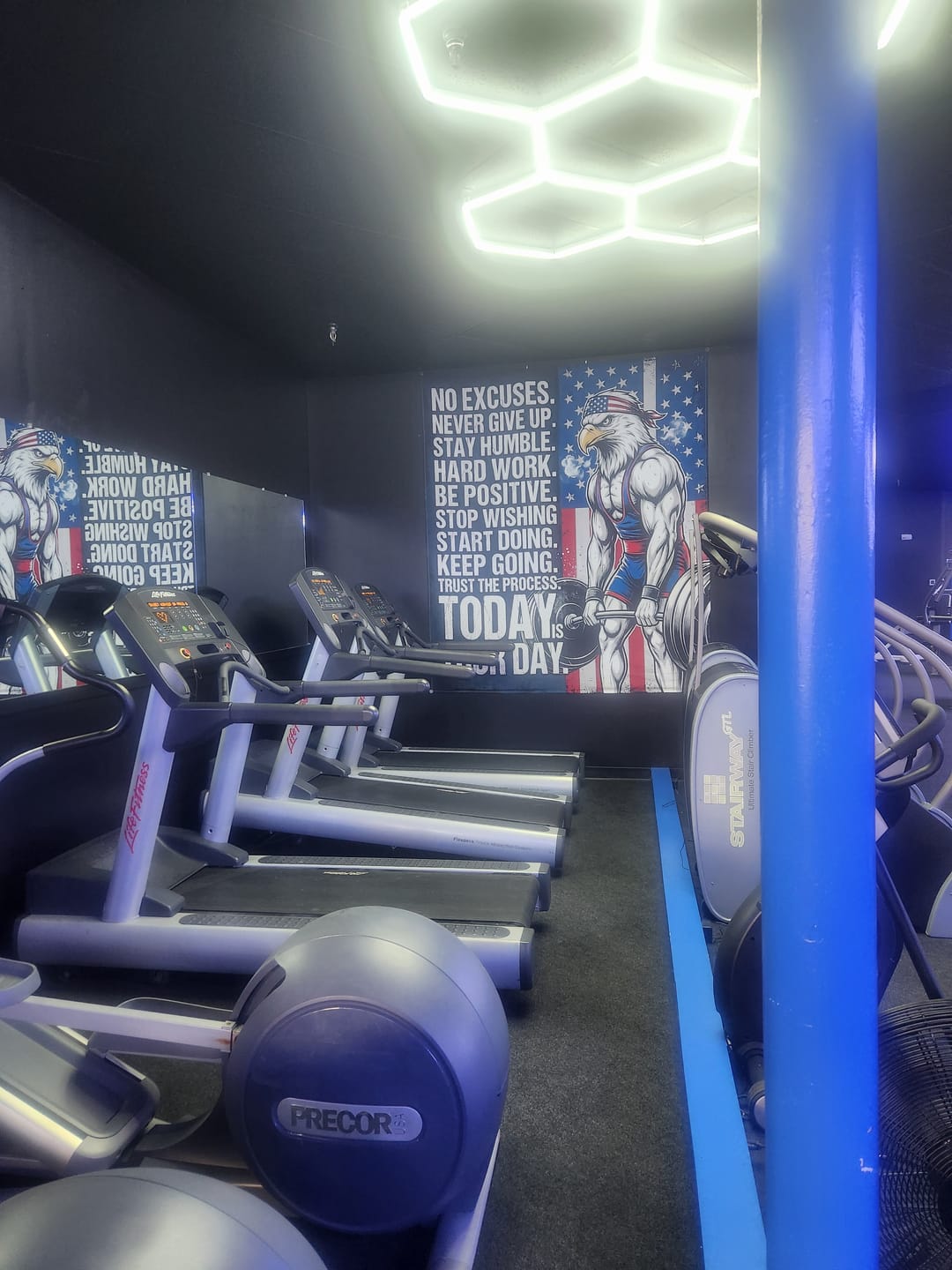 Customer photo review of Iron Eagle Spirit Personalized Gym Banner Flag 11503