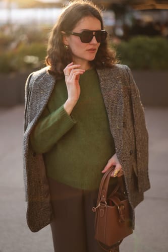 Customer photo review of LILY 100% Merino Wool Crewneck Sweater