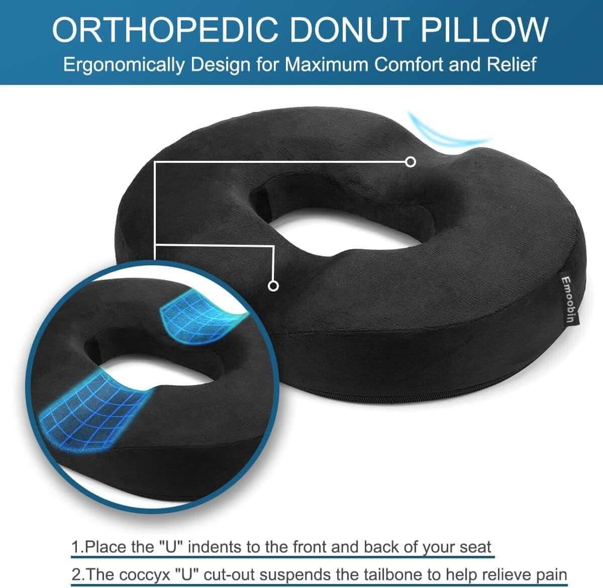 Customer photo review of Cuscino per Ciambelle Cuscino per Emorroidi Cuscino per Sollievo Dal Dolore in Memory Foam Coccige per Gravidanza, Coccige, Piaghe Da Letto, Schiena, Sciatica, 18 Pollici Nero