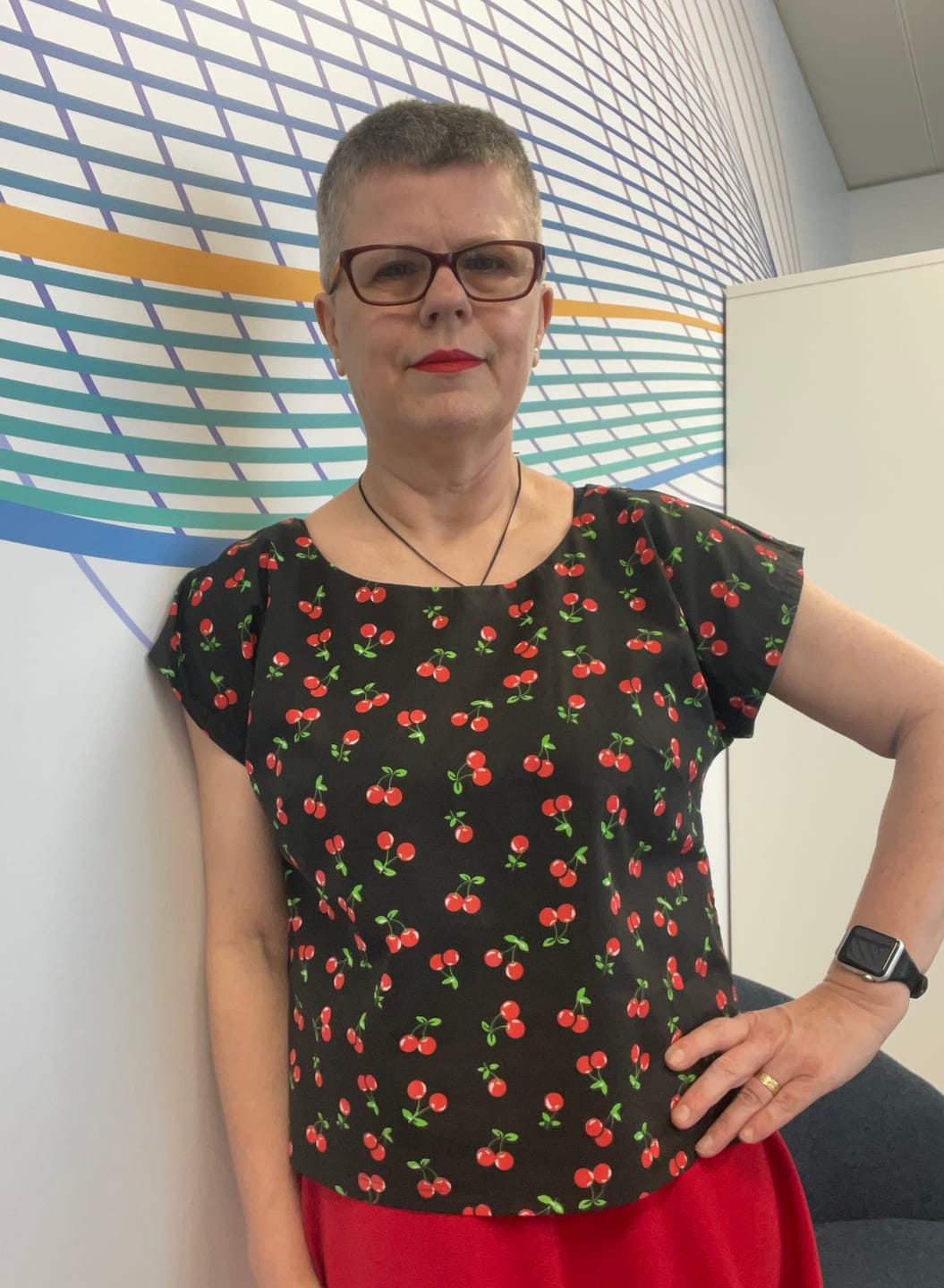 Customer photo review of Cherries and Leaves Polycotton Fabric