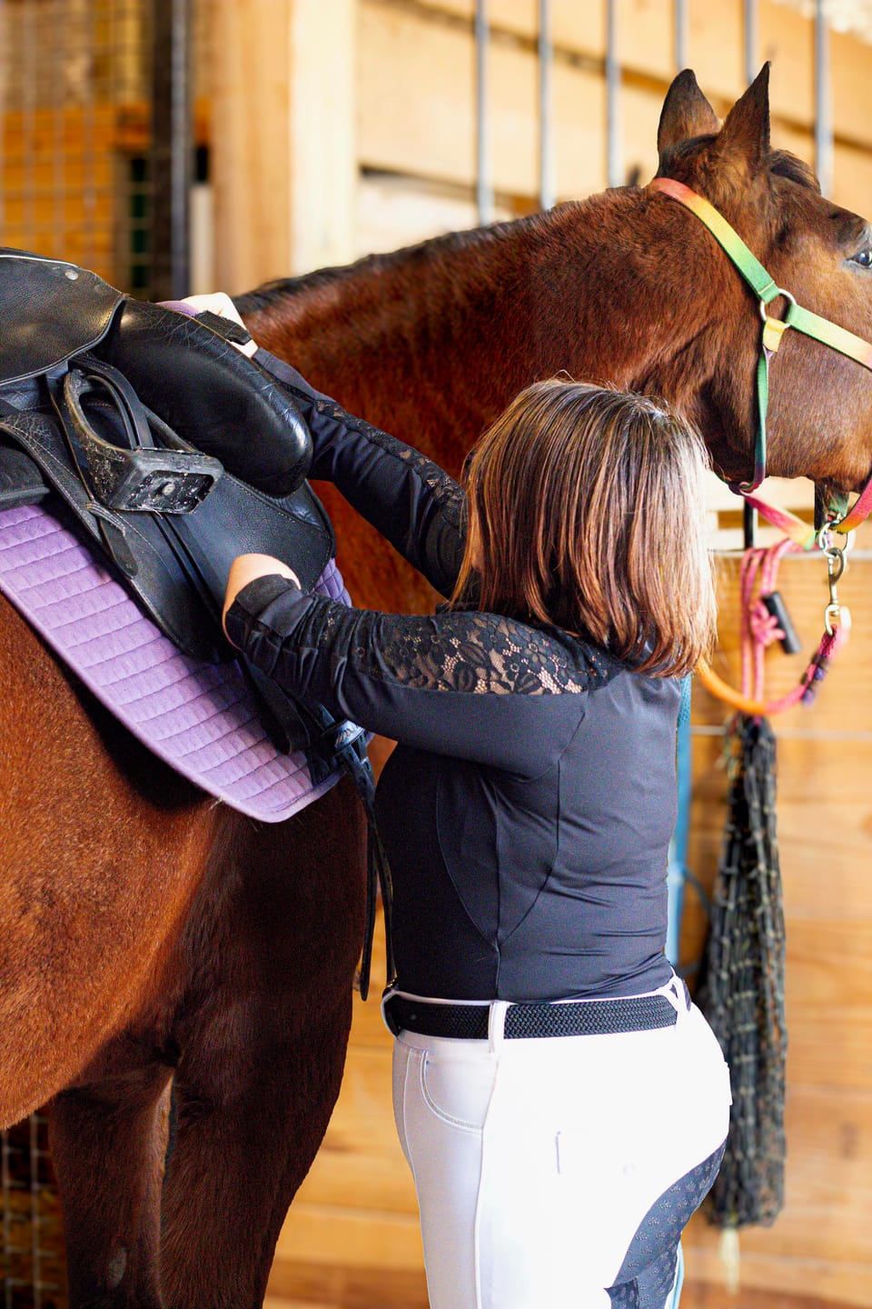 Customer photo review of Black Daisy Lace-Luxury Riding Top