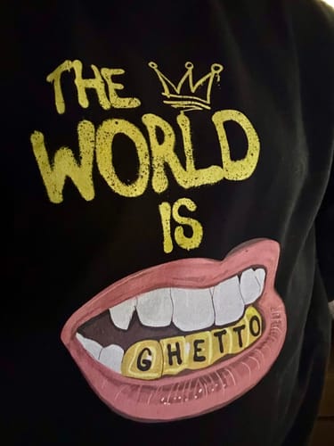 Customer photo review of The World Is Ghetto Crewneck