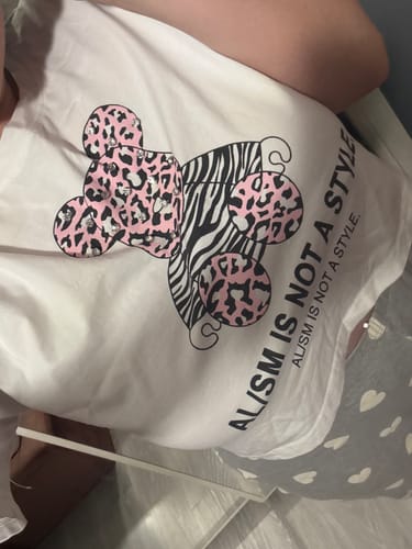 Customer photo review of T-shirt Crop Orso con brillanti - bianca