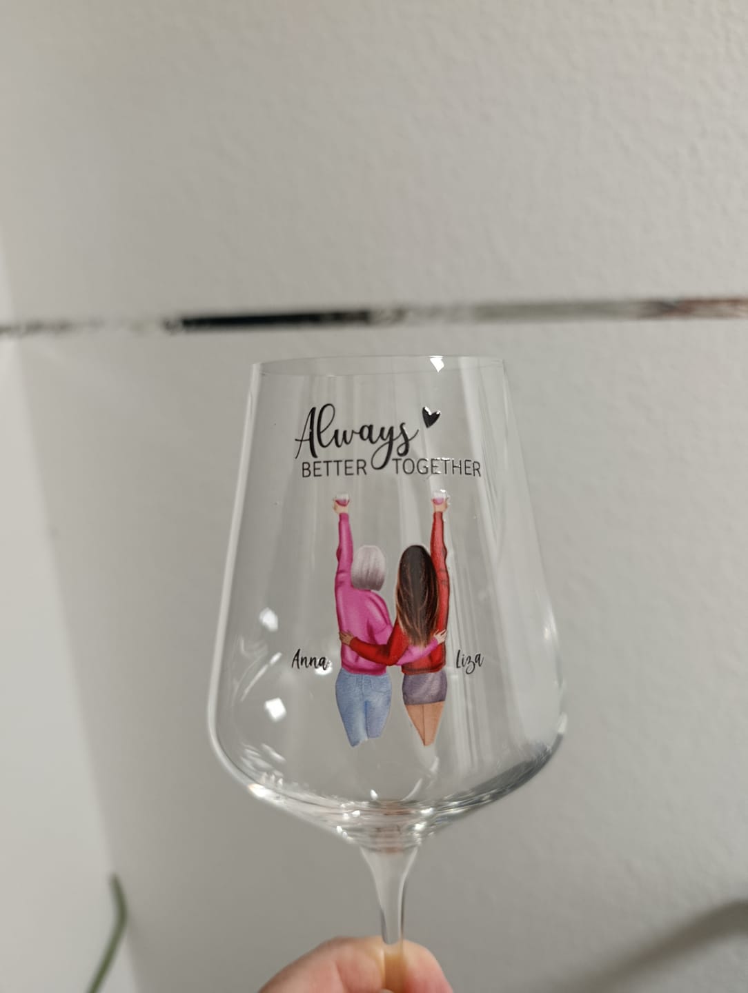 Customer photo review of Best Friends Forever - Personalisiertes Weinglas