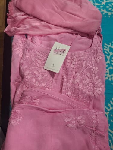 Customer photo review of Haania Baby Pink Noodle Strap 3 Piece Kurta set