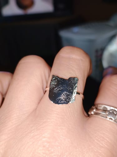 Customer photo review of Pet Photo Ring - Custom Pet Portrait Ring Personalized Pet Lover Gift