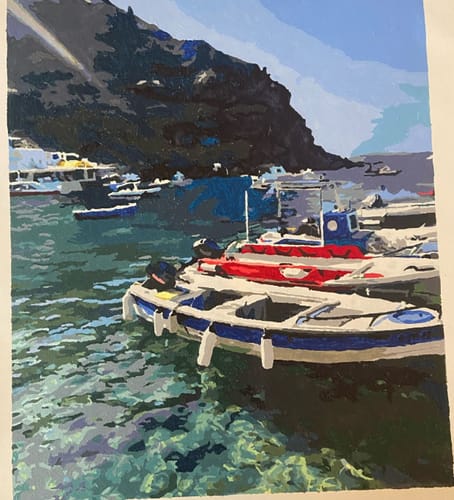 Customer photo review of Custom Paint By Numbers - Turn Trip Memory into Art